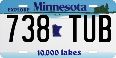 MN license plate 738TUB