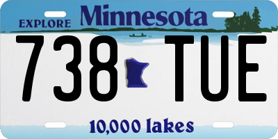 MN license plate 738TUE