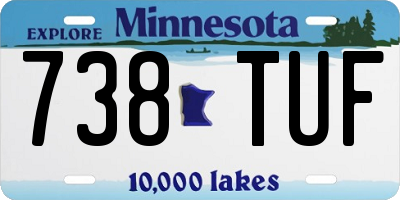 MN license plate 738TUF