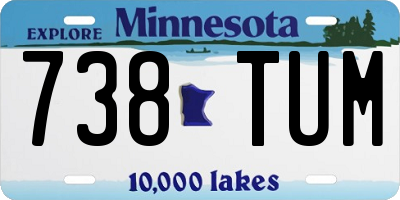 MN license plate 738TUM