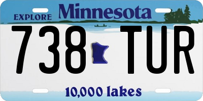 MN license plate 738TUR