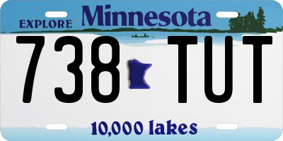 MN license plate 738TUT