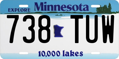 MN license plate 738TUW