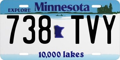 MN license plate 738TVY
