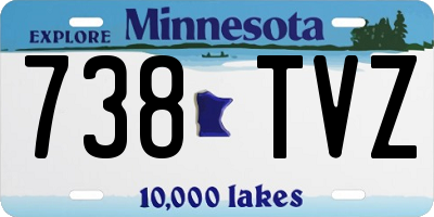 MN license plate 738TVZ