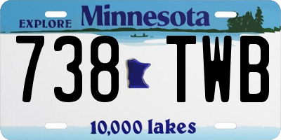 MN license plate 738TWB