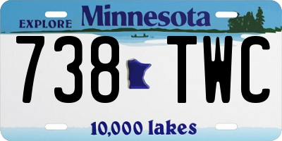 MN license plate 738TWC