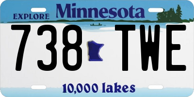 MN license plate 738TWE