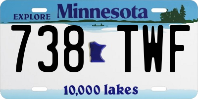 MN license plate 738TWF
