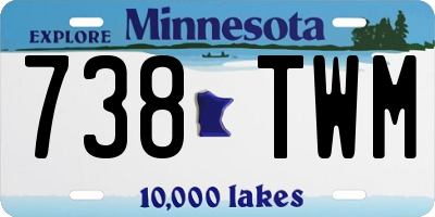 MN license plate 738TWM