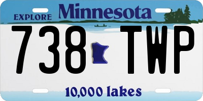 MN license plate 738TWP