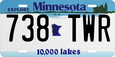 MN license plate 738TWR