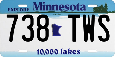 MN license plate 738TWS