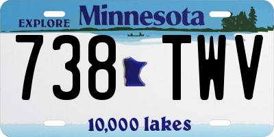 MN license plate 738TWV