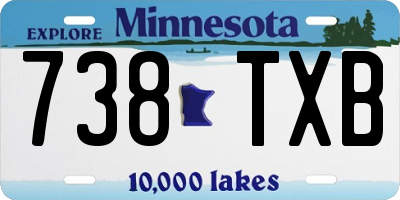 MN license plate 738TXB