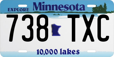 MN license plate 738TXC
