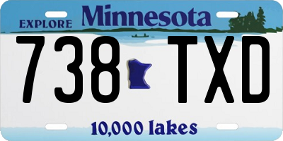 MN license plate 738TXD