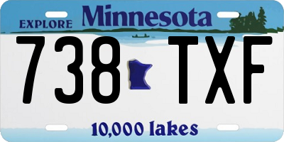 MN license plate 738TXF
