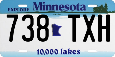 MN license plate 738TXH