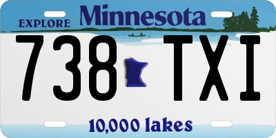 MN license plate 738TXI