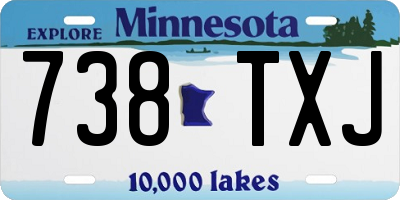 MN license plate 738TXJ