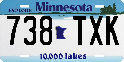 MN license plate 738TXK