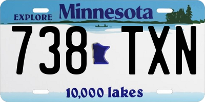 MN license plate 738TXN