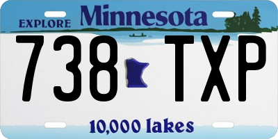 MN license plate 738TXP