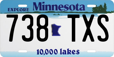 MN license plate 738TXS