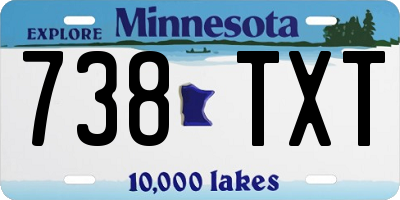 MN license plate 738TXT