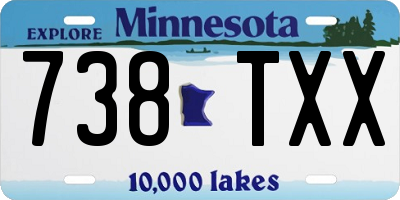 MN license plate 738TXX