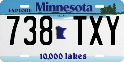 MN license plate 738TXY