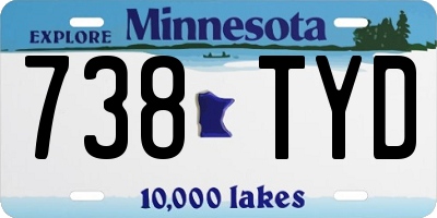 MN license plate 738TYD