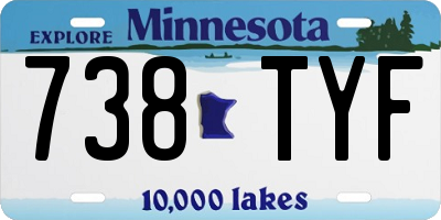 MN license plate 738TYF