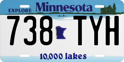 MN license plate 738TYH
