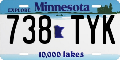 MN license plate 738TYK