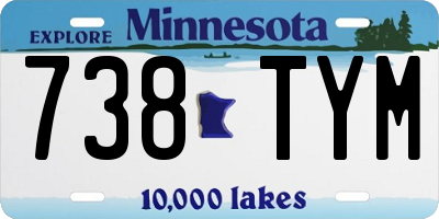 MN license plate 738TYM