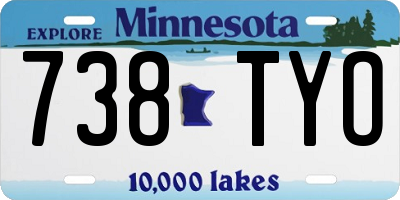 MN license plate 738TYO