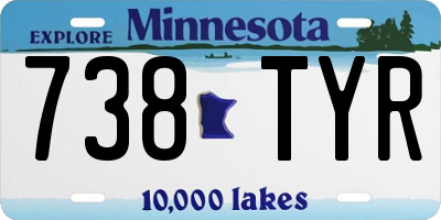 MN license plate 738TYR