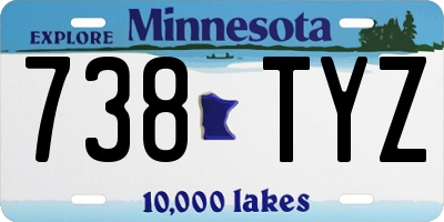 MN license plate 738TYZ