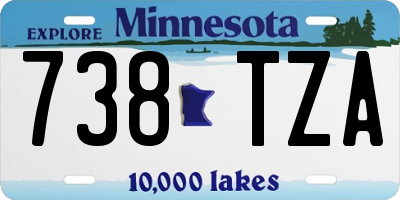 MN license plate 738TZA