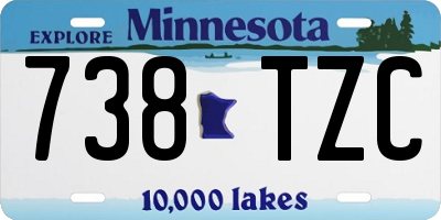 MN license plate 738TZC