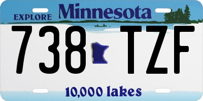 MN license plate 738TZF