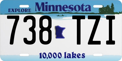 MN license plate 738TZI