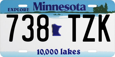 MN license plate 738TZK