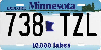 MN license plate 738TZL