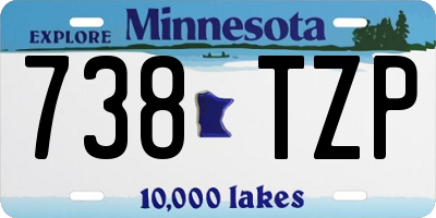 MN license plate 738TZP