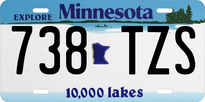 MN license plate 738TZS
