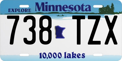 MN license plate 738TZX