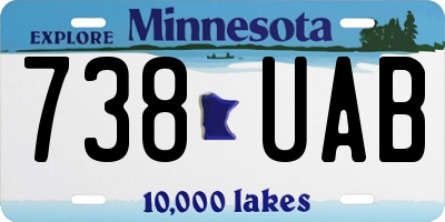 MN license plate 738UAB